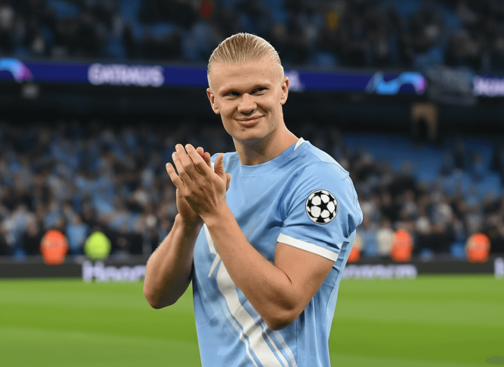 Haaland lors d'un match contre une équipe rivale.