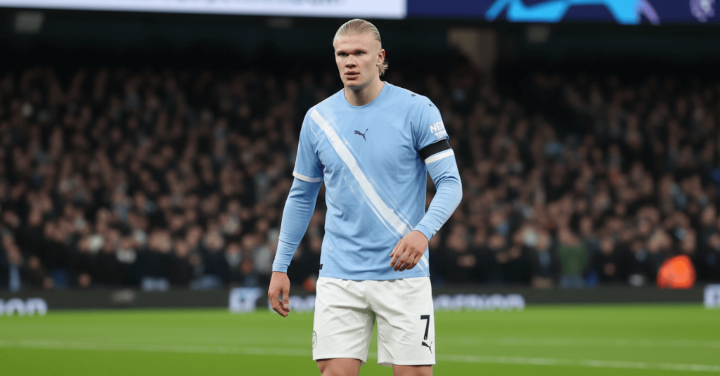 Image d'Haaland avec ses coéquipiers à l'entraînement.