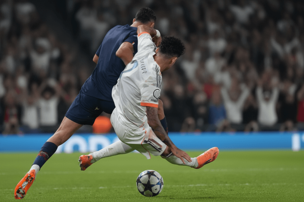 Luis Diaz expulsé par l'arbitre après l'incident.