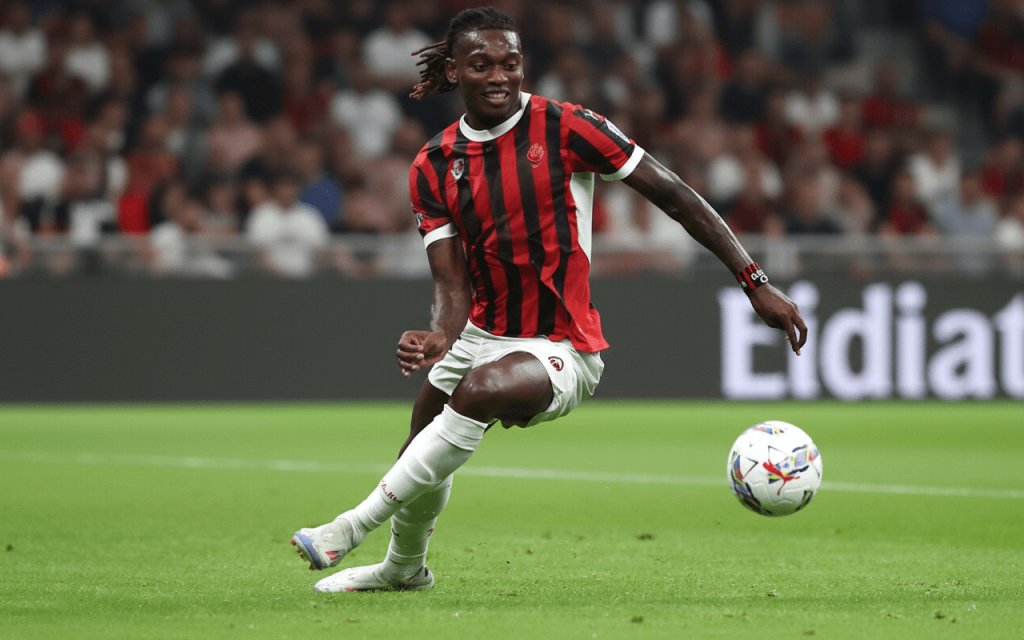 L'équipe de l'AC Milan en groupe avant le match, prête à lutter.
