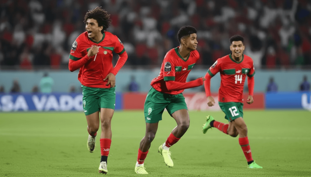 Match entre le Japon et le Maroc lors du tournoi U-17