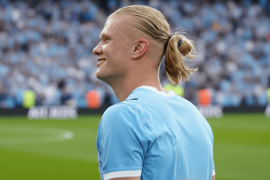 Les supporters de Manchester City applaudissent Haaland.