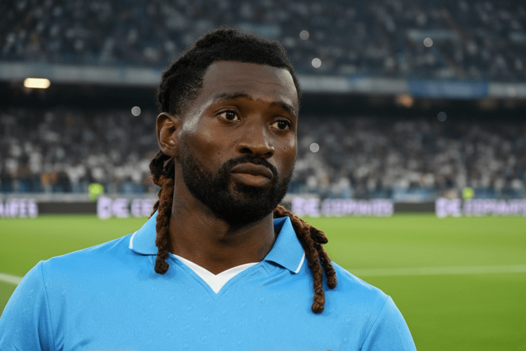 Anguissa lors d'un match de Serie A contre une autre équipe.