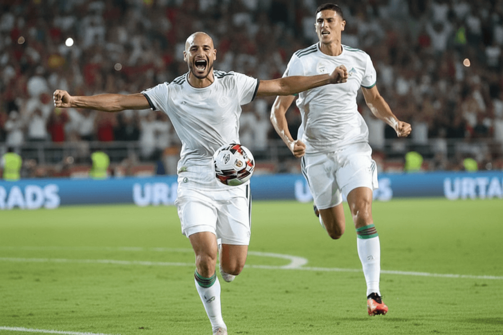 Joueurs algériens lors d'une séance d'entraînement intense.