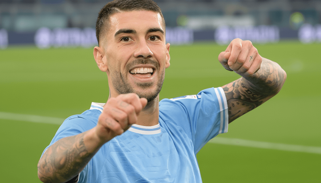 Mattia Zaccagni marquant le second but pour la Lazio.