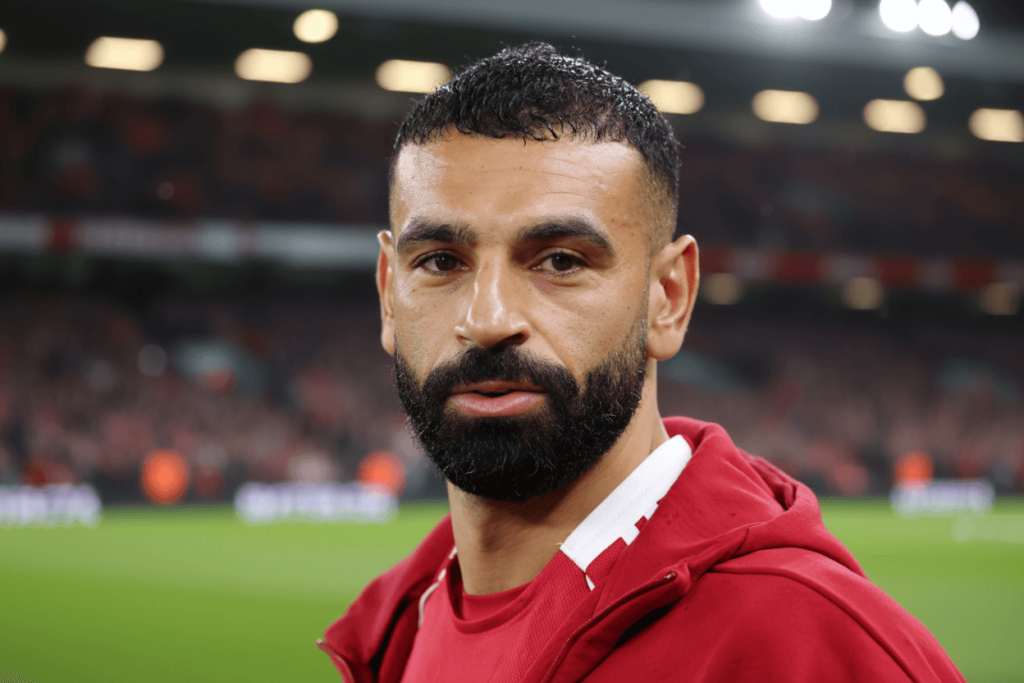 Mohamed Salah célébrant son 250ème but avec Liverpool.