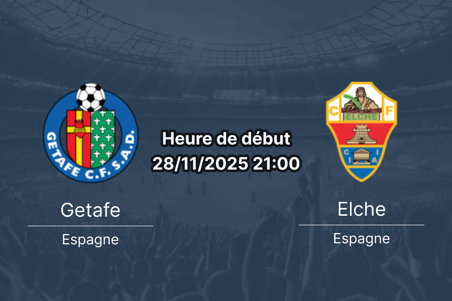 Affiche du match Getafe - Elche au Coliseum Alfonso Pérez.