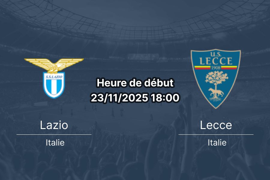 Affiche du match Lazio contre Lecce au Stadio Olimpico.