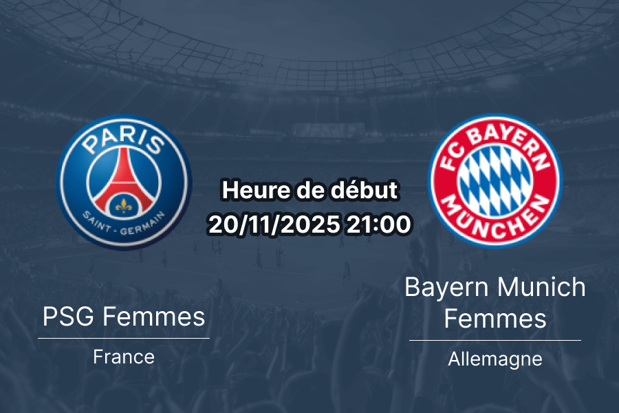 Couverture du pronostic pour PSG Femmes contre Bayern Munich.