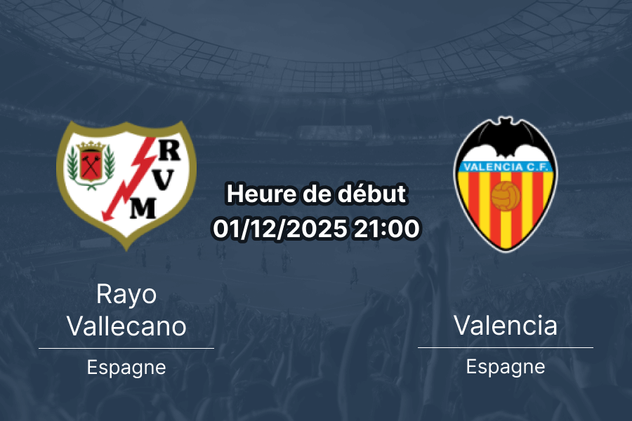 Affiche du match Rayo Vallecano – Valencia au Campo de Vallecas.