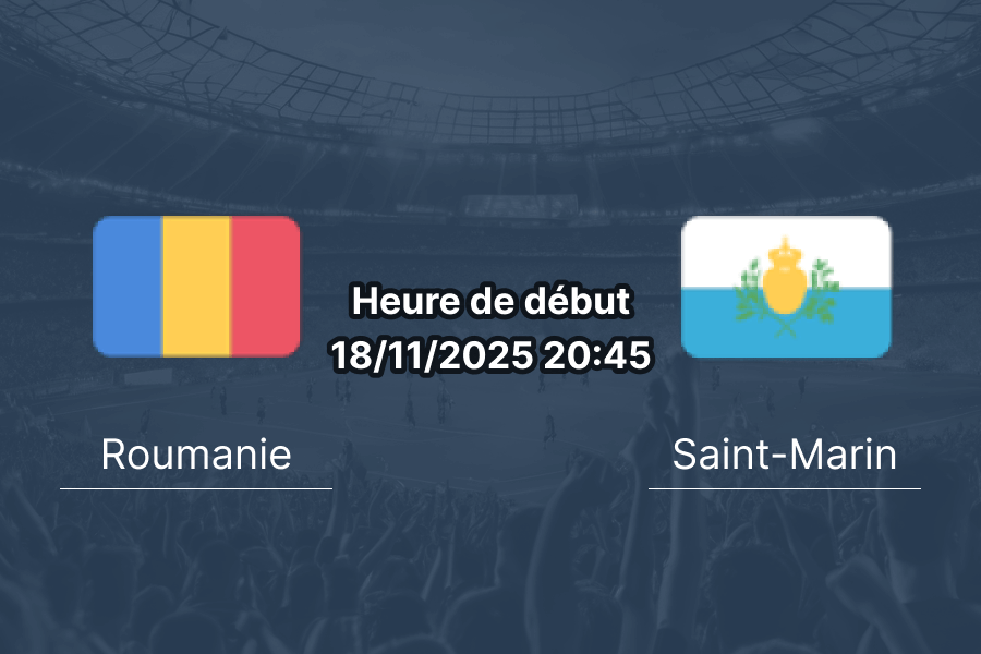 Couverture du pronostic pour Roumanie contre Saint-Marin.
