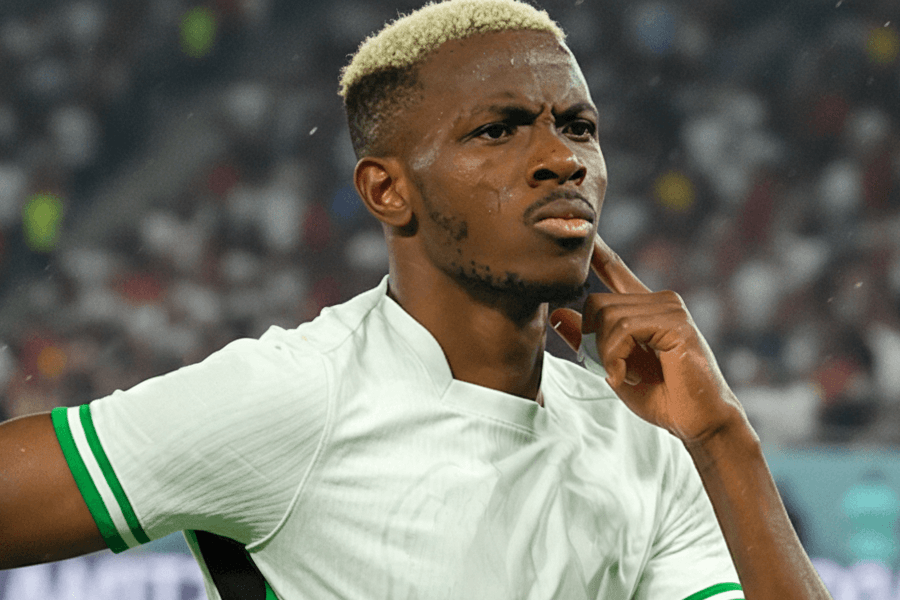 Victor Osimhen célébrant un but avec Galatasaray.