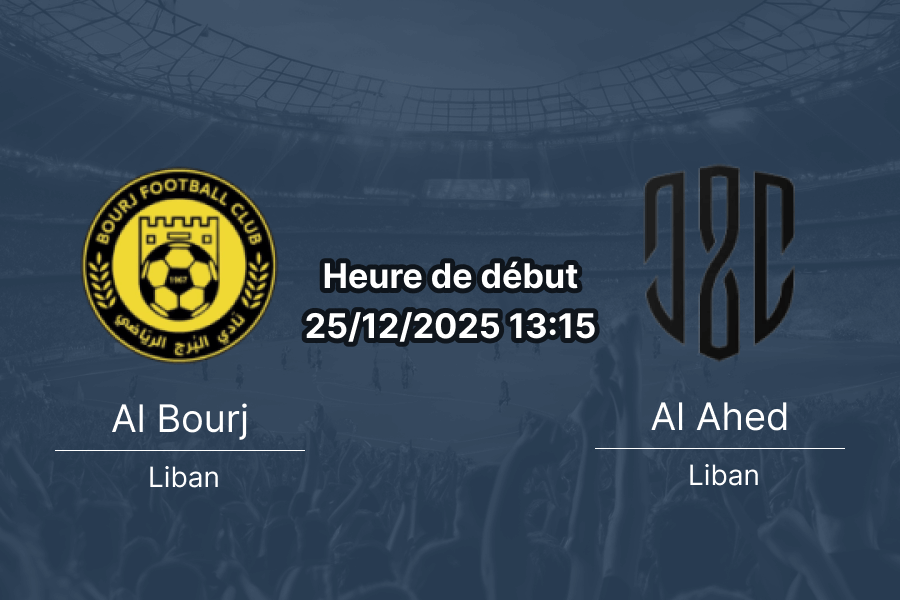 Couverture pronostic Al Bourj – Al Ahed, Premier League
