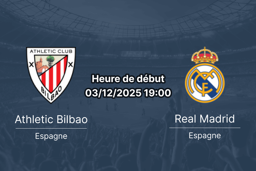 Affiche du match Athletic Bilbao – Real Madrid au San Mamés.