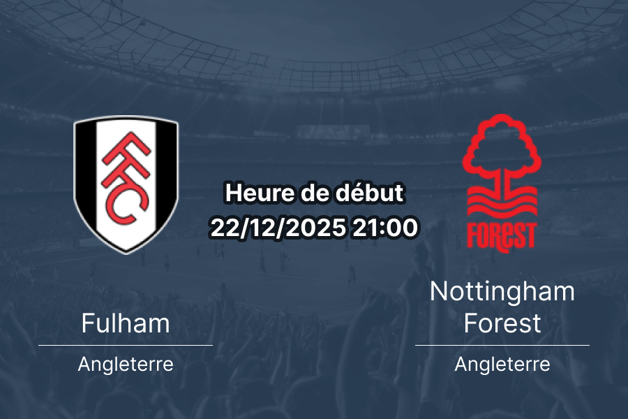Couverture pronostic Fulham – Nottingham Forest, duel de Premier League à Craven Cottage