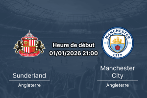 Couverture pronostic Sunderland – Manchester City, Premier League