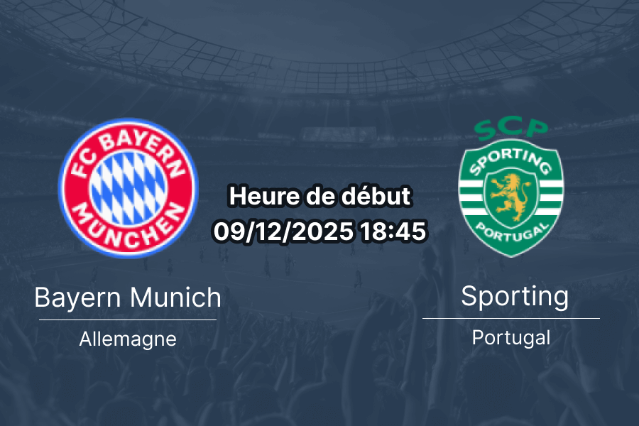 Prévision du match entre Bayern Munich et Sporting CP en Ligue des Champions.