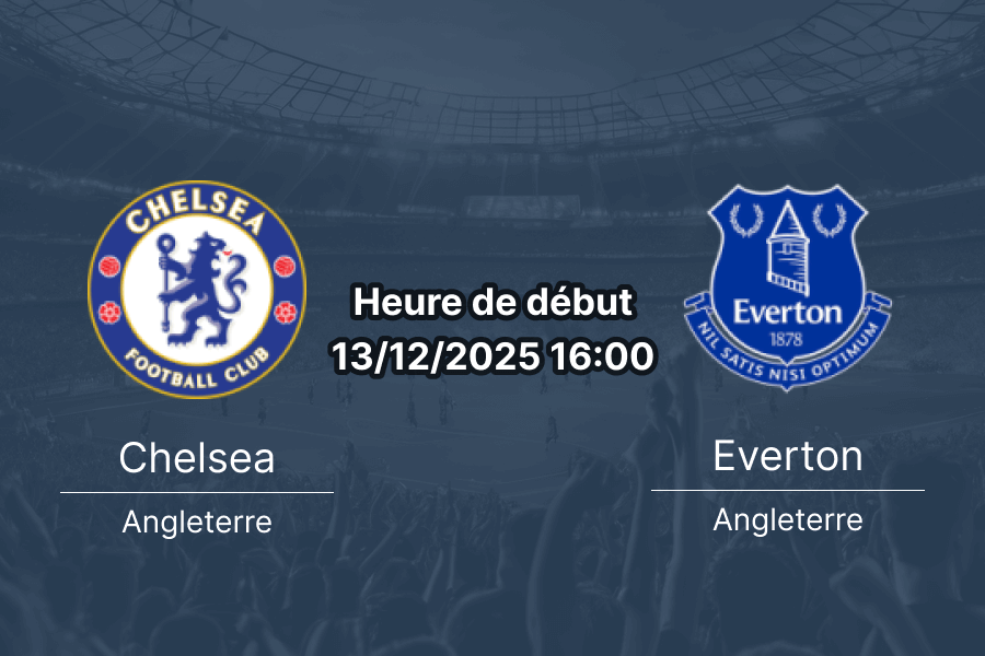 Couverture du pronostic pour le match Chelsea contre Everton