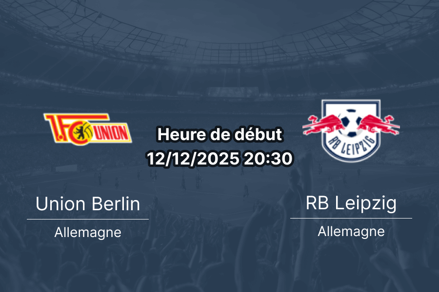 Couverture du pronostic pour le match Union Berlin vs RB Leipzig.