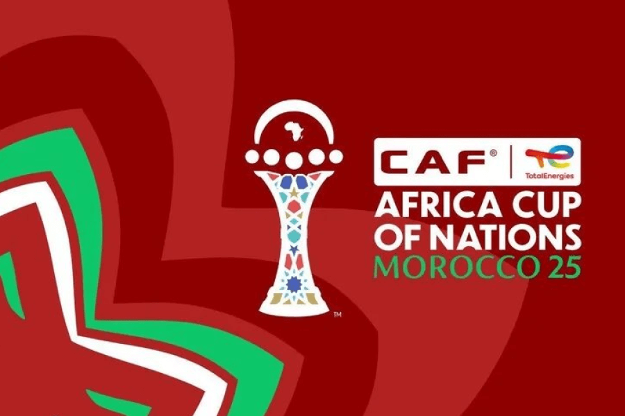 Logo de la CAN 2025 avec le trophée.