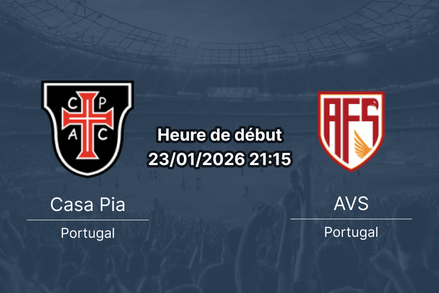 Pronostic Casa Pia AVS Liga Portugal 23 janvier 2026 cotes bookmakers RDC