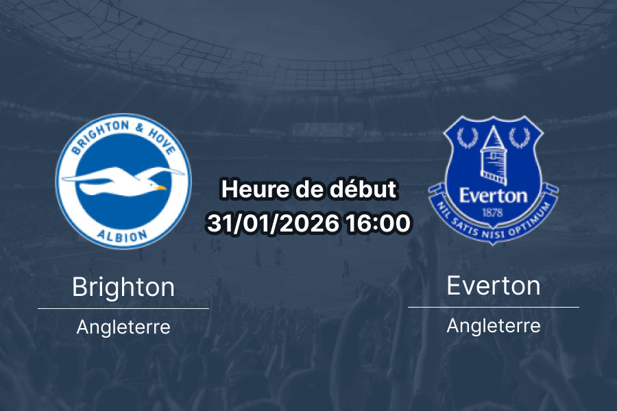 Pronostic Brighton Everton Premier League 31 janvier 2026 Amex Stadium cotes 1xBet RDC duel top 10
