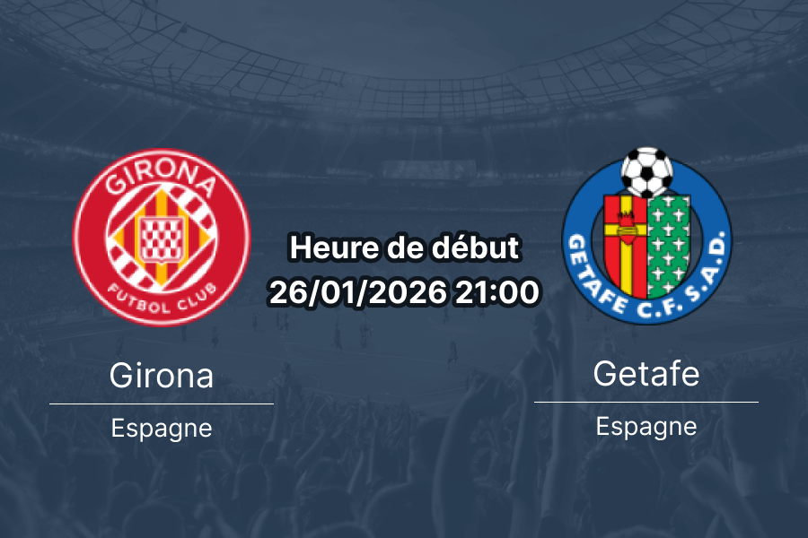 Pronostic Girona FC contre Getafe CF La Liga 26 janvier 2026 cotes analyse statistiques