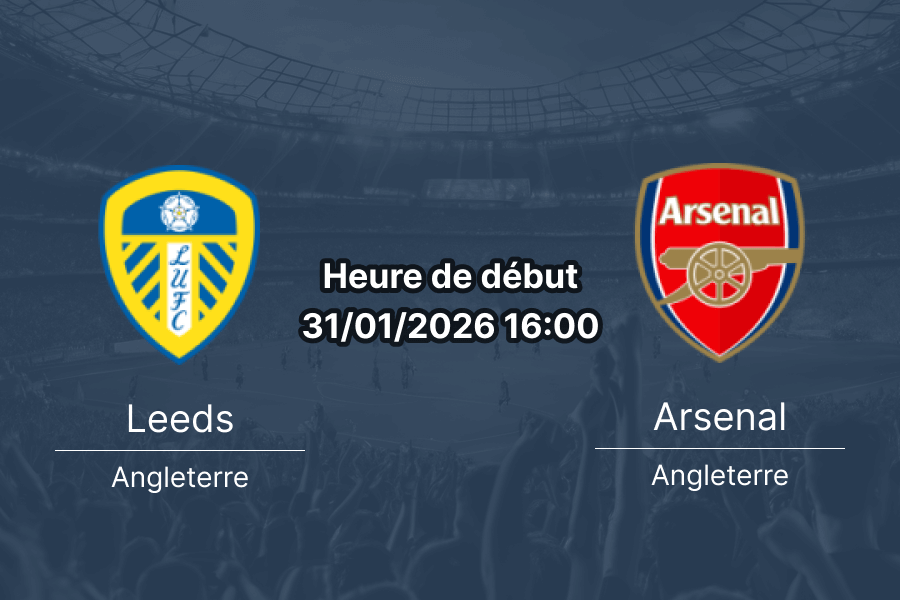 Pronostic Leeds United Arsenal Premier League 31 janvier 2026 Elland Road après 5-0 cotes 1xBet RDC