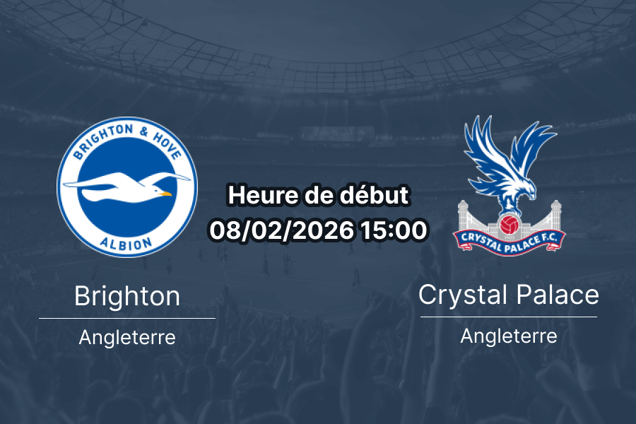 Pronostic Brighton contre Crystal Palace derby Sussex Premier League 8 février 2026 Amex Stadium Seagulls Eagles