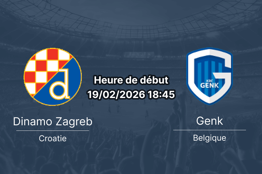 Pronostic GNK Dinamo Zagreb vs KRC Genk UEFA Europa League play-offs aller 19 février 2026 Stadion Maksimir Zagreb Croatie
