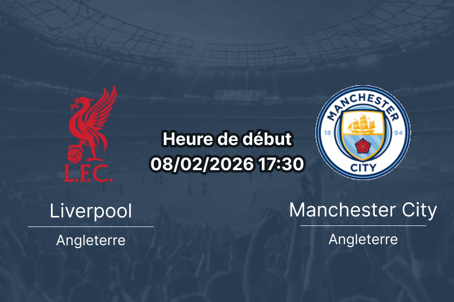 Pronostic Liverpool contre Manchester City choc sommet Premier League 8 février 2026 Anfield Salah Haaland duel titans course titre