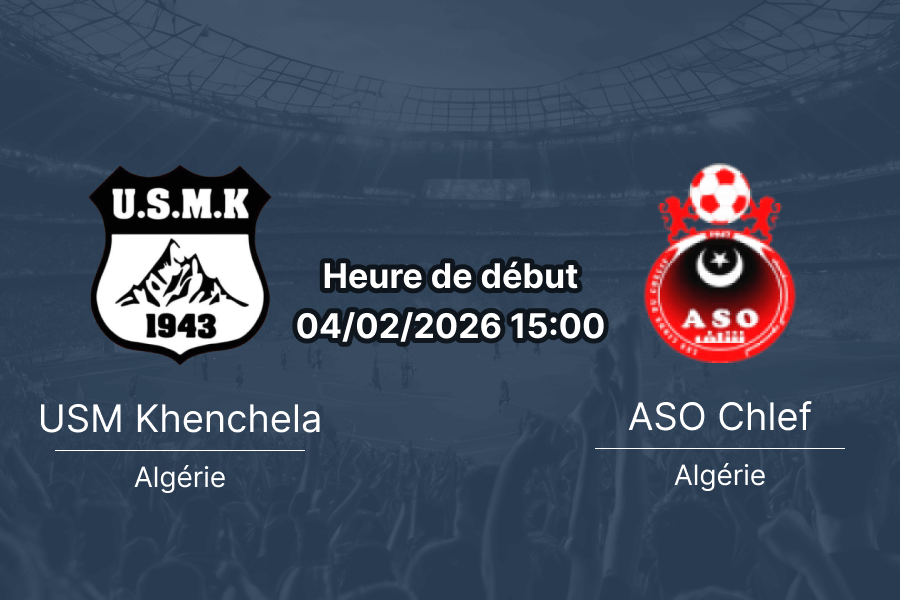 Pronostic USM Khenchela vs ASO Chlef Ligue 1 Algérie 04 février 2026 cotes statistiques 1xBet