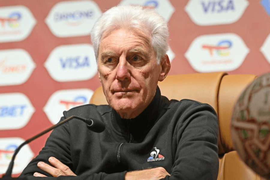 Hugo Broos en conférence de presse sélection Bafana Bafana Panama mars 2026