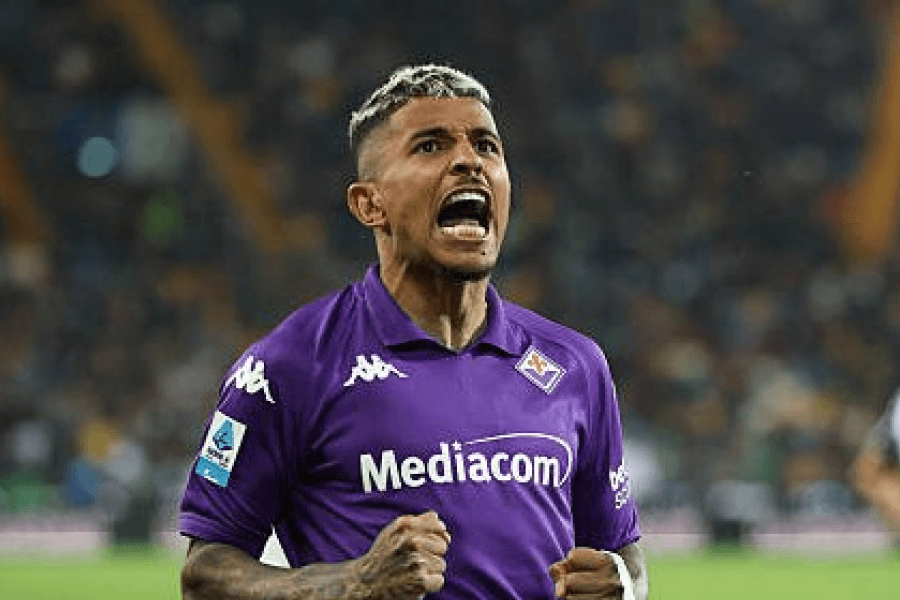 Dodô Fiorentina maillot violet latéral droit brésilien Serie A 2026