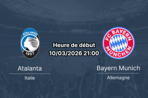 Pronostic Atalanta vs Bayern Munich UEFA Champions League huitième de finale 10 mars 2026 New Balance Arena Bergame