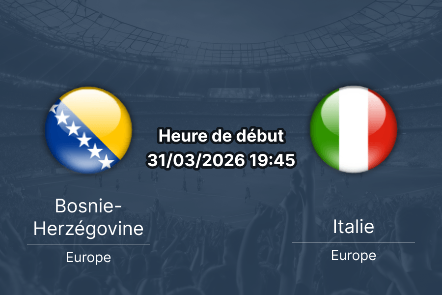 Pronostic Bosnie-Herzégovine vs Italie finale barrage Coupe du Monde 2026 Europe Stade Bilino Polje Zenica 31 mars