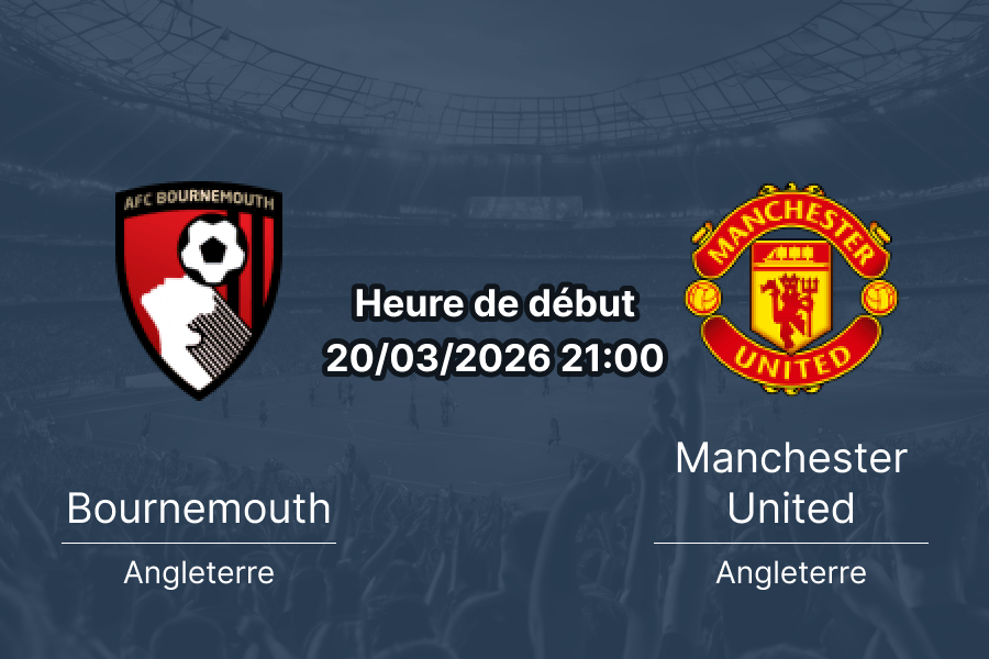 Pronostic Bournemouth vs Manchester United Premier League journée 31 vendredi 20 mars 2026 Vitality Stadium analyse cotes 1xBet APK RDC
