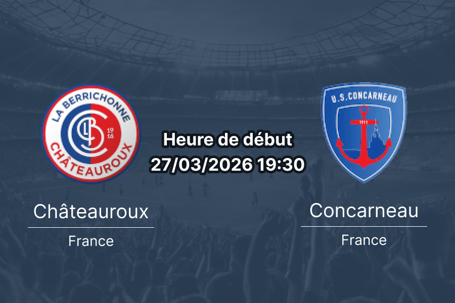 Pronostic Châteauroux Concarneau Championnat National France 27 mars 2026 Jean-Pierre Mwamba 1xBet APK RDC