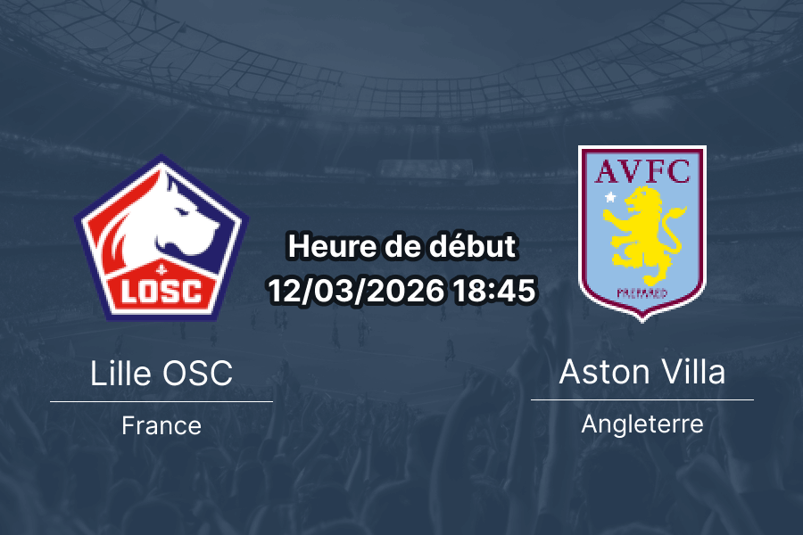 Pronostic Lille OSC vs Aston Villa – huitièmes de finale UEFA Europa League 2025-26 – Decathlon Arena Stade Pierre-Mauroy – 12 mars 2026 – analyse et pronostic 1xBet