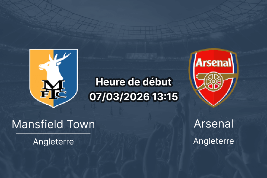 Pronostic Mansfield Town vs Arsenal FA Cup 5e tour 7 mars 2026 — prédiction, cotes et analyse du match au One Call Stadium
