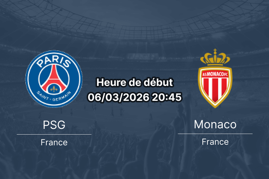 Pronostic PSG vs AS Monaco – Ligue 1 journée 25 – 6 mars 2026 Parc des Princes – analyse et cotes 1xBet