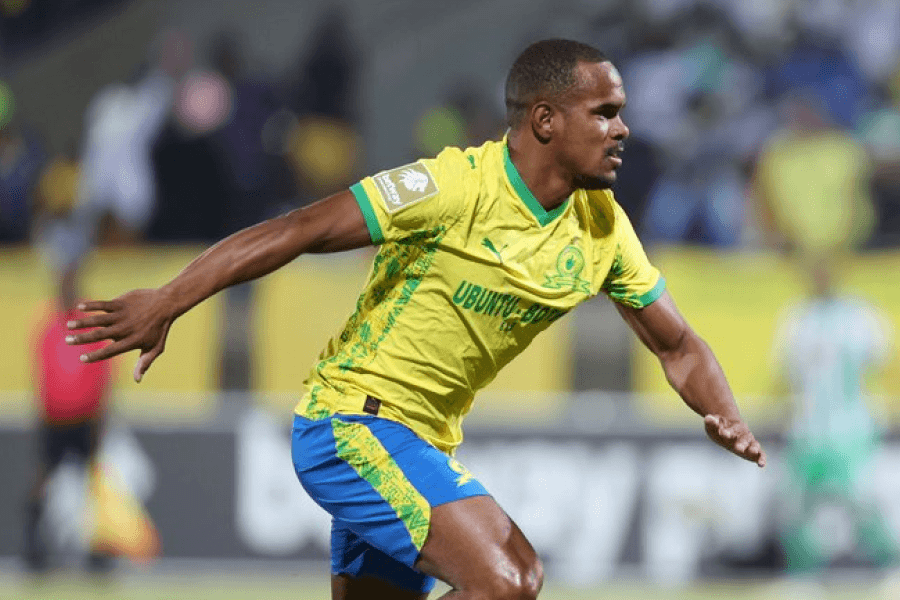 Iqraam Rayners célèbre un but en PSL avec Mamelodi Sundowns 2026