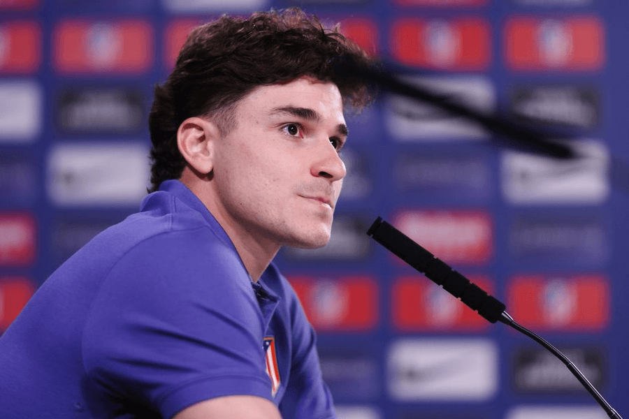 Julián Álvarez célèbre un but sous le maillot de l'Atlético Madrid en Liga 2026