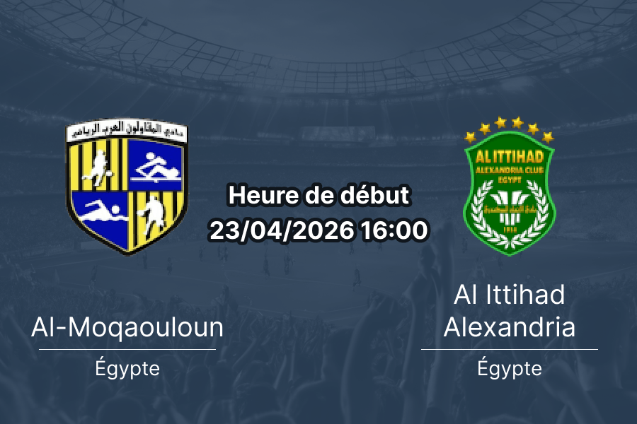 Pronostic Al-Moqaouloun vs Al Ittihad Alexandria – Egypt Premier League 23 avril 2026