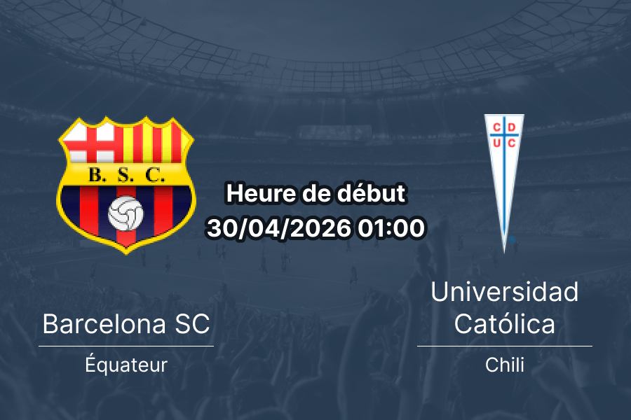 Pronostic Barcelona SC vs Universidad Católica – Copa Libertadores 2026, groupe D, 30 avril