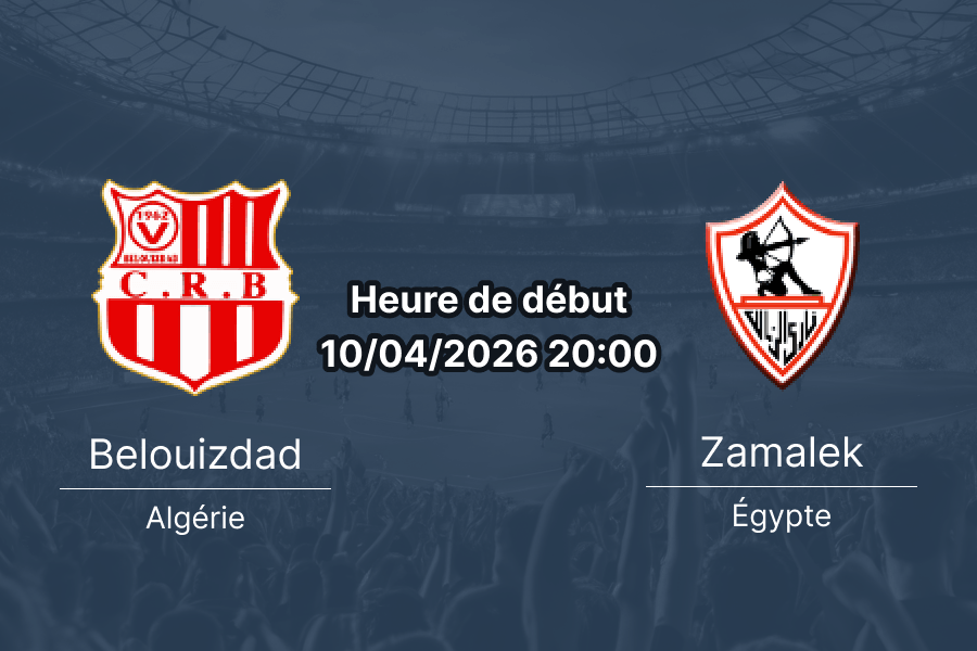 Pronostic CR Belouizdad vs Zamalek SC – Demi-finale aller TotalEnergies CAF Confederation Cup 10 avril 2026, Stade de Nelson Mandela, Baraki, Alger