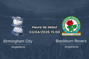 Pronostic Birmingham City vs Blackburn Rovers Championship journée 40 Good Friday 3 avril 2026 St Andrews paris sportifs 1xBet RDC Congo