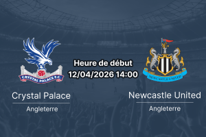Pronostic Crystal Palace vs Newcastle United Premier League 12 avril 2026 – analyse et cotes