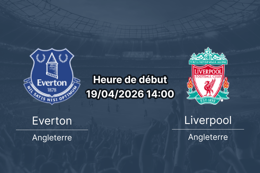 Pronostic Everton vs Liverpool Derby de Merseyside Premier League 19 avril 2026 analyse cotes 1xBet APK RDC