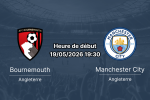 Pronostic Bournemouth Manchester City – Vitality Stadium, Premier League journée 37, 19 mai 2026